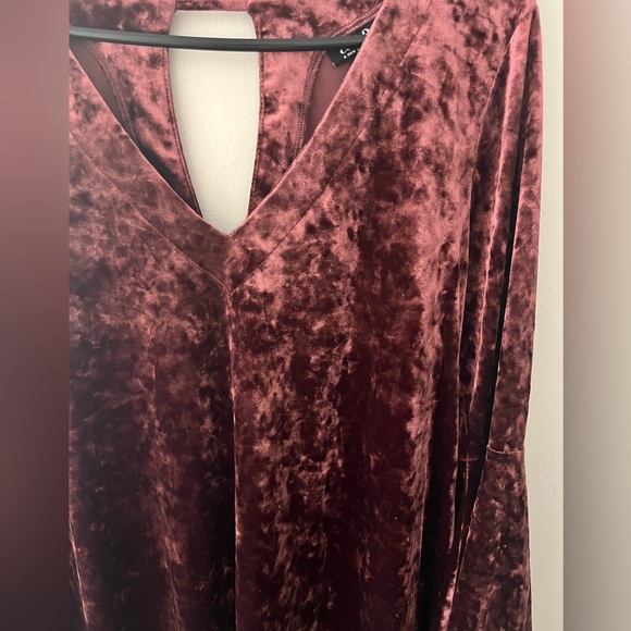 a.n.a Maroon Velvet Midi Dress - Picture 6 of 6